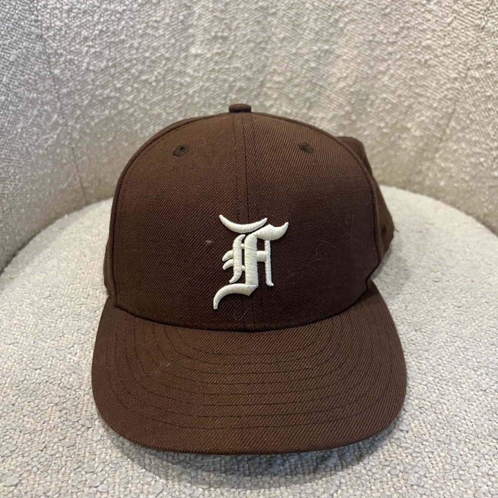 Fear of god x new era brown hat